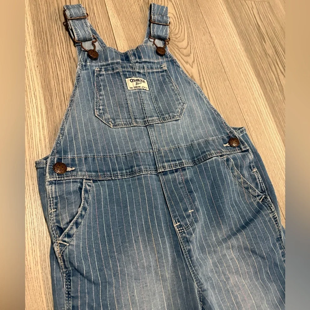 Osh Kosh Pastel Pinstripe Overalls Size 5T